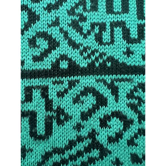TRUMPS Sport Mens Sweater Pullover Sz Medium Taiwan Teal Geometric 80s 90s? - Picture 6 of 6